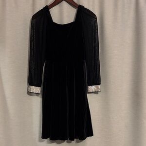 Speechless Black Velvet Kids Formal Dress